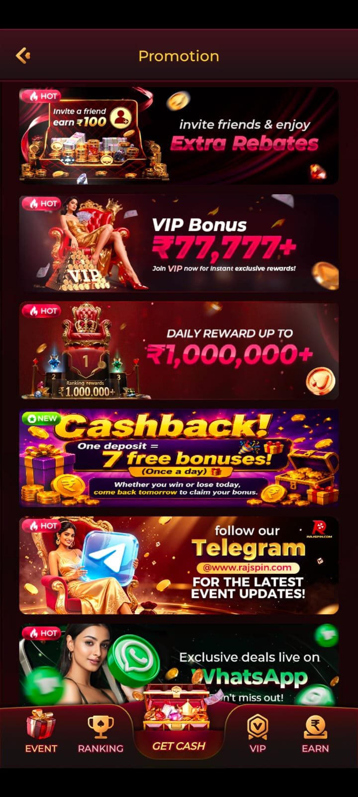RajSpin Game slots casino sports and fishing sections